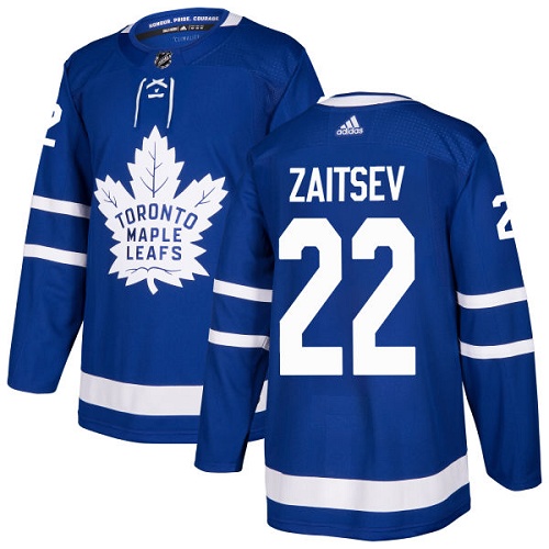 Adidas Men Toronto Maple Leafs #22 Nikita Zaitsev Blue Home Authentic Stitched NHL Jersey